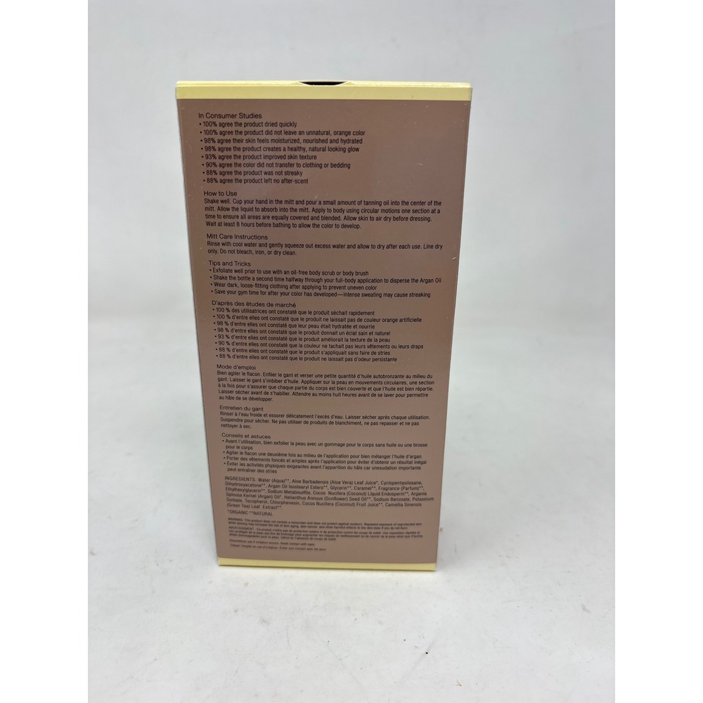 Josie Maran Argan Liquid Gold Self-Tanning Oil Pina Colada 4.3oz with Mitt NEW - Picture 2 of 5